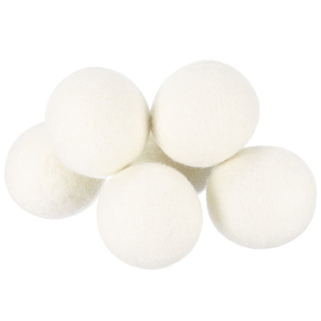 Uxcell 6 Paquetes de Pelotas de Secadora, Pelotas de Secadora de Lana de 2.4 Pulgadas para Ropa, Blancas