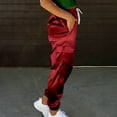 thumbnail image 5 of ShiShine Women's Satin Pants Drawstring Elastic High Waist Dressy Satin Cargo Joggers, 5 of 5