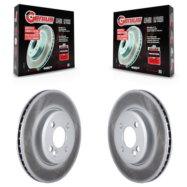Genius Front Coated Disc Brake Rotors Pair for Car Mini Cooper KG-100284
