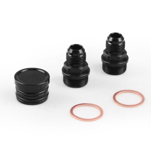 Rear Block Breather Fittings And Plug for Honda B16 B18C Catch Can M28 to 10AN