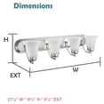 thumbnail image 6 of Aspen Creative 62271-2, 4-Lights Bathroom Vanity, 29-7/8" Wide, Chrome Finish with Alabaster Glass, 6 of 6