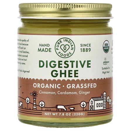 Pure Indian Foods Organic Digestive Ghee, 7.8 oz (220 g)