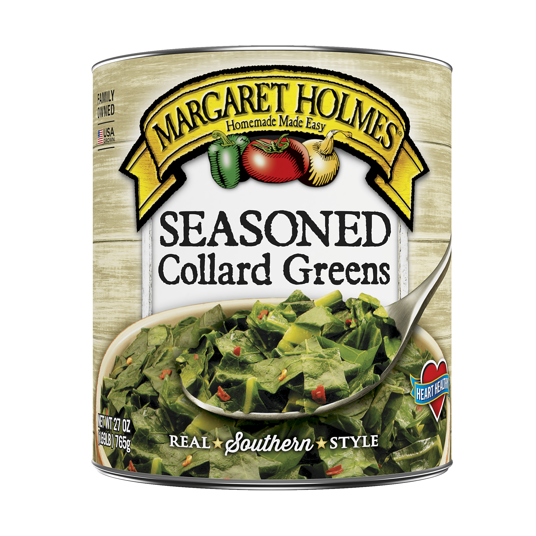 Margaret Holmes Canned Seasoned Collard Greens, 27 oz