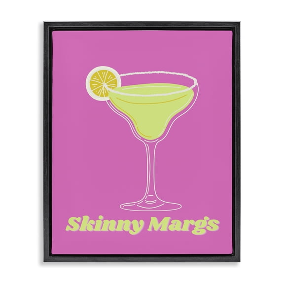 Stupell Industries Eclectic Vivid Skinny Margs Black Floating Frame Canvas Art, 17 x 21, by House of Lulu