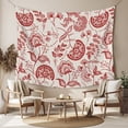 thumbnail image 2 of Red Spring Floral Large Tapestry for Bedroom Wall Hanging Tapestry, Summer Botanical Farmhouse Ceiling Backdrop Tapestries Poster Blanket Wall Decor for Teens Room Living Room Dorm 85" x 90", 2 of 8