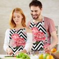 thumbnail image 3 of Pioneer Flower Floral Print Pattern Apron-Garden Aprons for Women with Pockets-Cotton Linen Waterproof Kitchen Cooking Gardening Aprons Adjustable for Kitchen,Cooking,BBQ and Salon 33x27 Inch, 3 of 7