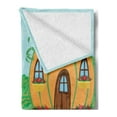 thumbnail image 2 of Gnome Soft Flannel Fleece Throw Blanket, Elf Gardening Outside of His Magic House in Forest Dreamland Print, Cozy Plush for Indoor and Outdoor Use, 60" x 80", Multicolor, by Ambesonne, 2 of 5