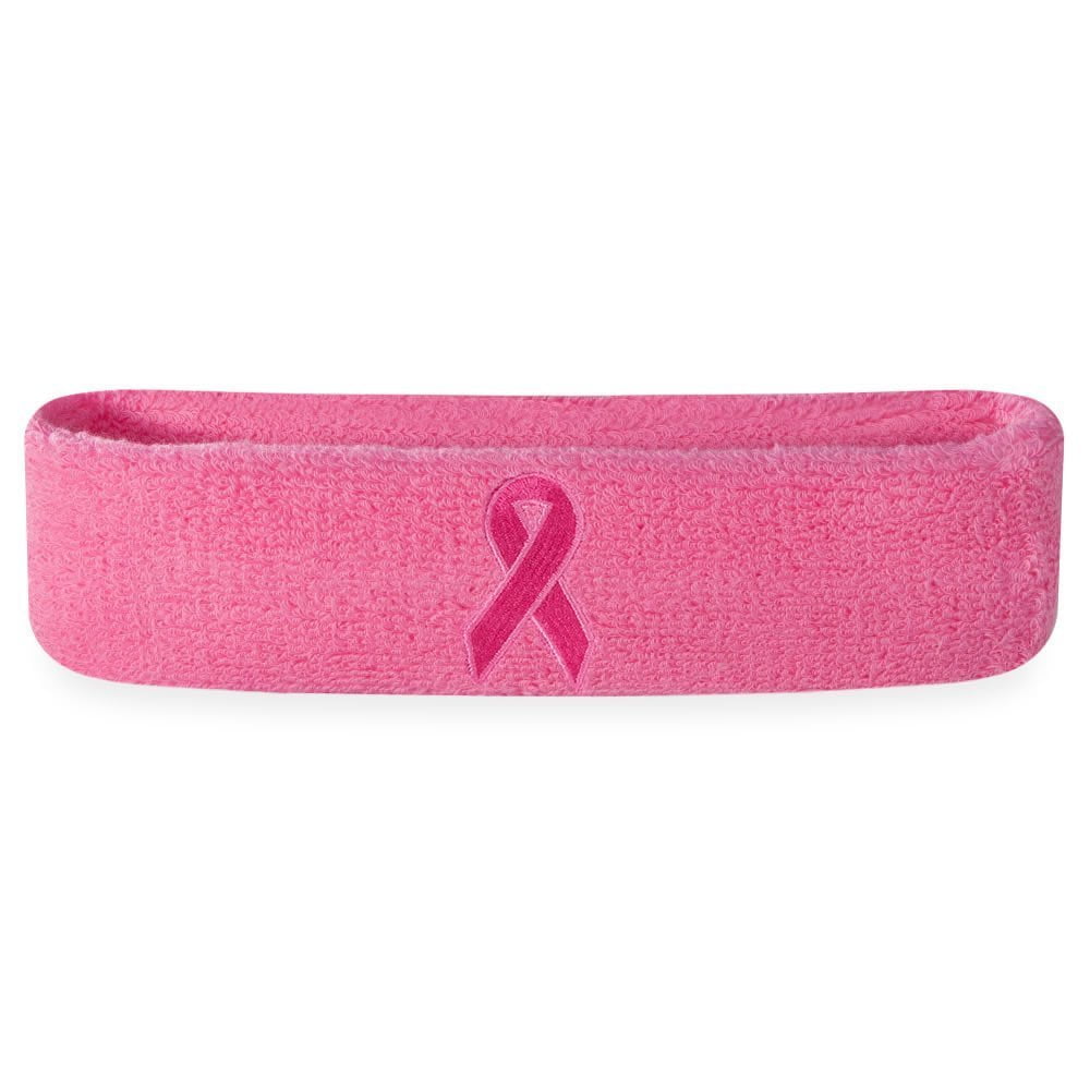 Breast Cancer Awareness Sweatbands Suddora Pink Ribbon Headband/Wristband Set 