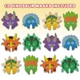 thumbnail image 2 of ArtCreativity Foam Dinosaur Masks for Kids - Pack of 12 - Assorted Vibrant Dino Designs - Dinosaur Birthday Party Supplies and Favors, Teacher Rewards and Classroom Incentives, 2 of 7