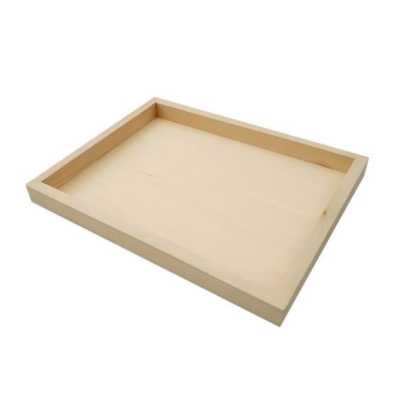 FixtureDisplays® Wood Tray Tea Coffee Snack Food Serving Tray Retail Display Trays Platform 21356 -14" X 18" X 1.5"-2PCS