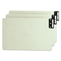 Smead 63276 8.5 x 14 100 Percent Recycled End Tab Pressboard Guides with Metal Tabs - Green (1-Set)