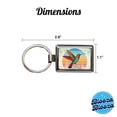 thumbnail image 3 of Retro Hummingbird Colorful Metal Rectangle Keychain, 3 of 7