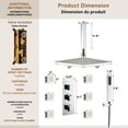 thumbnail image 2 of Boyel Living 12 inch Ceiling Mount Shower Head LED Light 3 Function Thermostatic Shower System with 6 Body Jets ,Chrome, 2 of 7