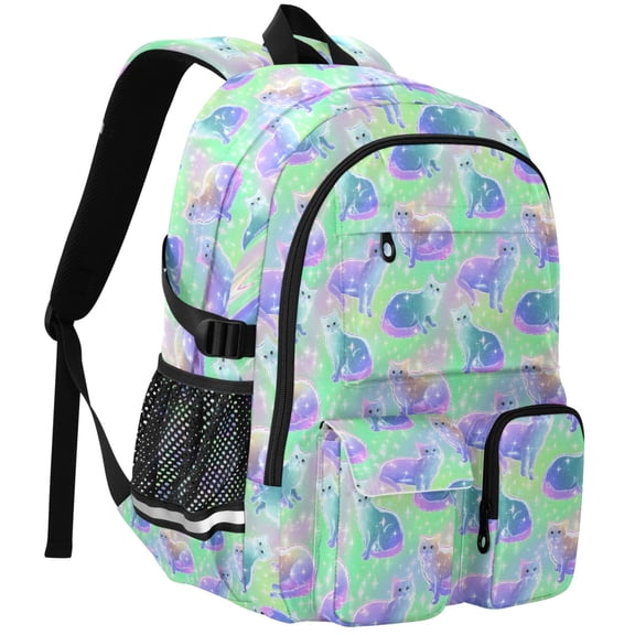 ALAZA Glitter Cute Cats Print Student Backpack School Bookbag Large Laptop Daypack Travel Bag