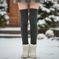 thumbnail image 3 of allydrew Winter Knit Over the Knee Thigh High Boot Socks, Dark Gray, 3 of 4