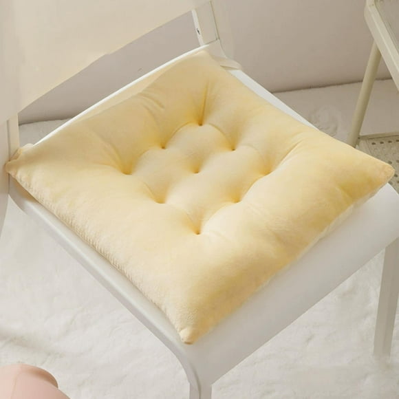 Coussin de Chaise Ergonomique Moelleux - Coussin de Siège pour Bureau et Maison avec Rembourrage en Coton Perlé, Design Matelassé Effet, Jaune, JKODE