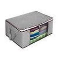thumbnail image 2 of AMERTEER Large Capacity Clothes Storage  Foldable  Fabric Clothes Bag Storage Box with Handle  Sturdy Zipper  Clear Window  Waterproof Clothes Storage Case for Blankets Bedding (Horizonta, 2 of 10
