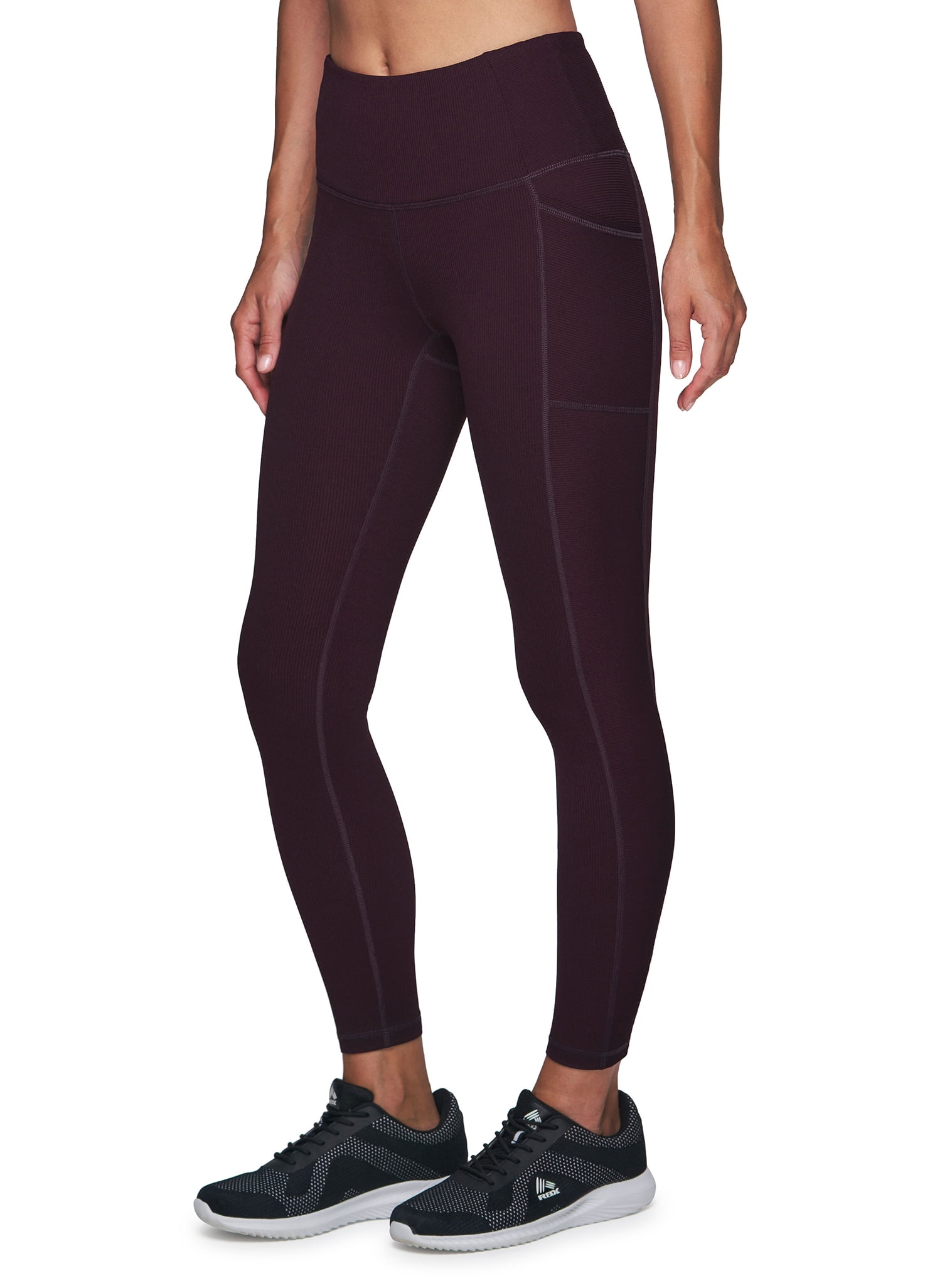 RBX Active Women's Full Length High Waist Ribbed Legging With Pockets 