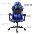 thumbnail image 2 of HOMY CASA Chaise d'Ordinateur de Course de Jeu Ajustement Ergonomique Inclinable Pivotant Bleu/noir, 2 of 8
