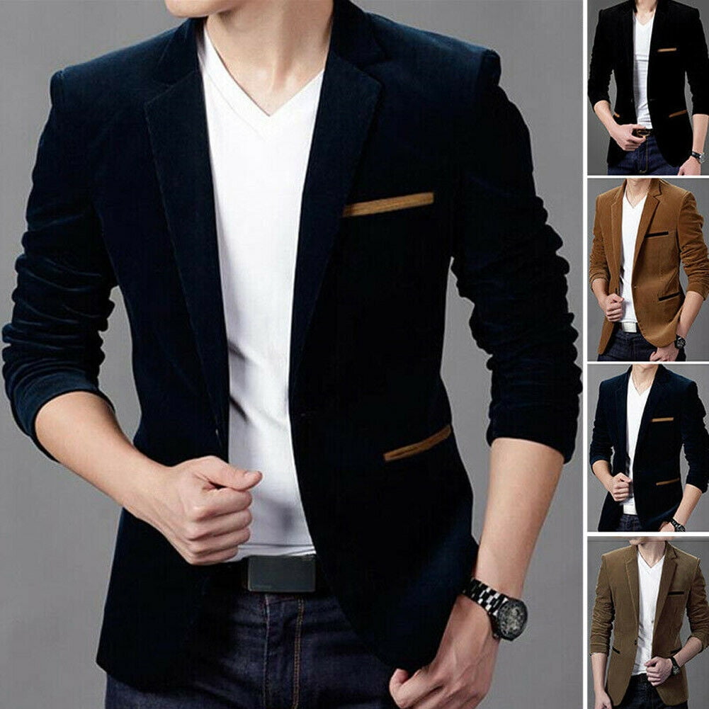 Zimaes-Men Relaxed Fashion Plus-Size Patched Premium Suit Jacket Blazer