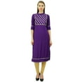 thumbnail image 2 of Bimba Womens Rayon Designer Tunic Lace Detail Yoke Kurtis Top Straight Blouse, 2 of 8