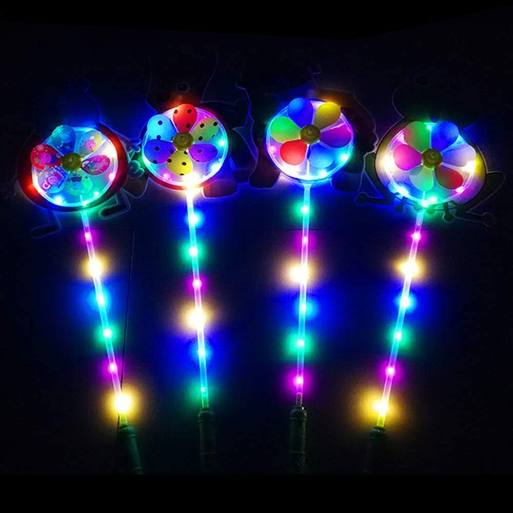 LED DIY Cartoon Windmill Wand Flashing Light Up LED Spinning Pinwheel
