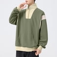 thumbnail image 4 of Blusa y camisa de manga larga con cuello alto para hombre, estilo casual, con bloques de color y bolsillo con cremallera, blusa de manga larga con cuello alto, blusa de poliéster para hombre, 4 of 7
