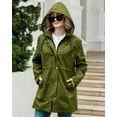 thumbnail image 3 of Fanient Women's Waterproof Rain Jacket Lightweight Windbreaker Jacket Long Hooded Rain Coats Trench Coat for Women, 3 of 8