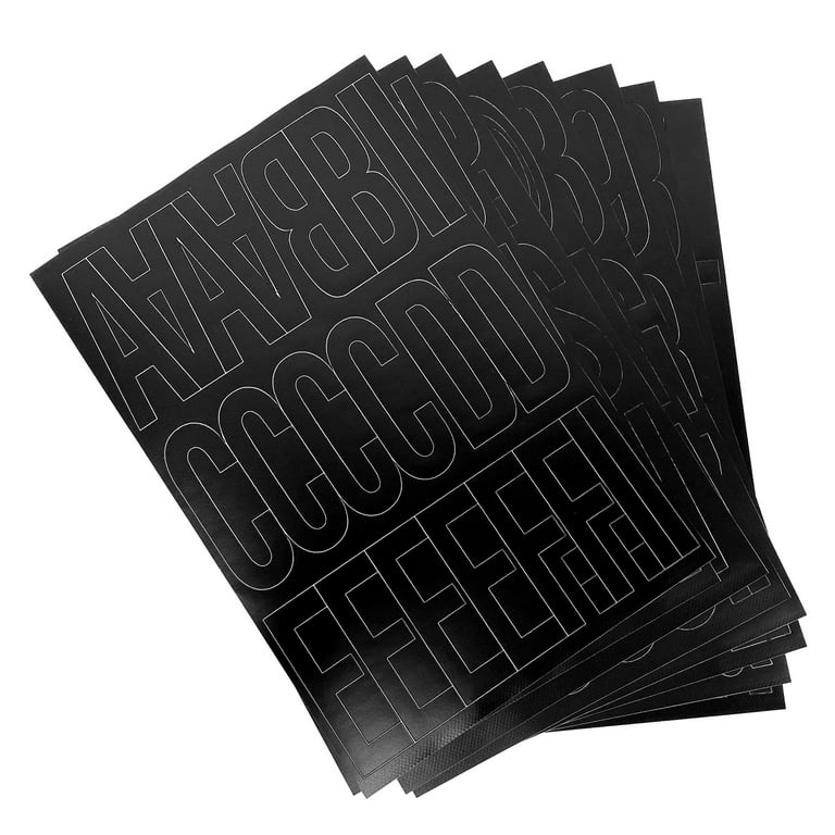 Self-Adhesive Vinyl Letter Stickers Black 0.5 Inch 208 Count/Sheet