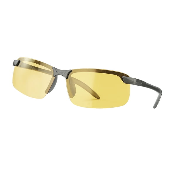 Sport Sunglasses Cycling Polarized Sun Glasses for Men Mountain Bike Driving Fishing Running, Gun Gray/Yellow