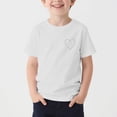 thumbnail image 4 of Girls White Sequin Heart Rhinestone Sparkle Glitter Stretchy Short Sleeve Crew Neck T-Shirt Ages 2-12,Size 10-11T, 4 of 7