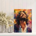 thumbnail image 2 of Qisvanset 12x16 Inch With Frame 2D Flat Wall Art Smiling Jesus Portrait Watercolor Religious Home Art, 2 of 8