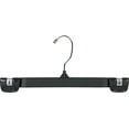 thumbnail image 2 of Black Plastic Bottom Hanger w/ Grip Lock Clips, (Box of 200) 10 Inch Pant Hangers w/ Chrome Swivel Hook for Shorts Skirt or Swimsuit by International Hanger, 2 of 4