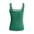 thumbnail image 4 of gbyLJF Pink Sleeveless Tops for Women Tank Top Athletic Athletic Tanks for Women Loose Fit Knit Tank Top Green XXL, 4 of 7