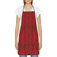 thumbnail image 2 of Naloa 1Pack Adjustable Bib Apron Waterdrop Resistant Cooking Kitchen Aprons for Women Men Chef, Vintage Burgundy Print, 2 of 5