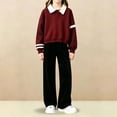 thumbnail image 4 of Girls 2 Piece Outfit Fall Long Sleeve Pullover Sweatshirt and Sweatpants Set Kids Tracksuit Sweatsuit Set Fashion Clothes, 4 of 5