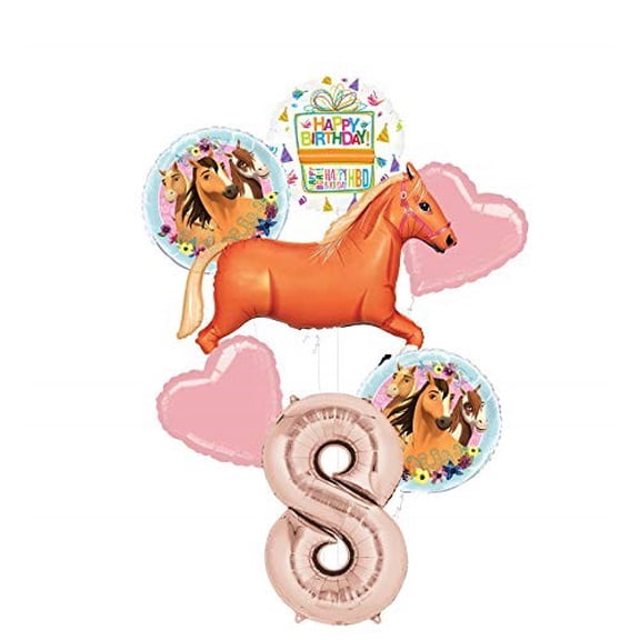 Mayflower Products Spirit Riding Free Party Supplies 8th Birthday Tan Horse Balloon Bouquet Decorations