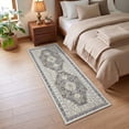 thumbnail image 2 of ARJINCUTE Boho Vintage Distressed Runner Rug Brown 2'x6', Soft Machine Washable Foldable Non-Slip Carpet for Hallway Entryway Kitchen Laundry Room, 2 of 9