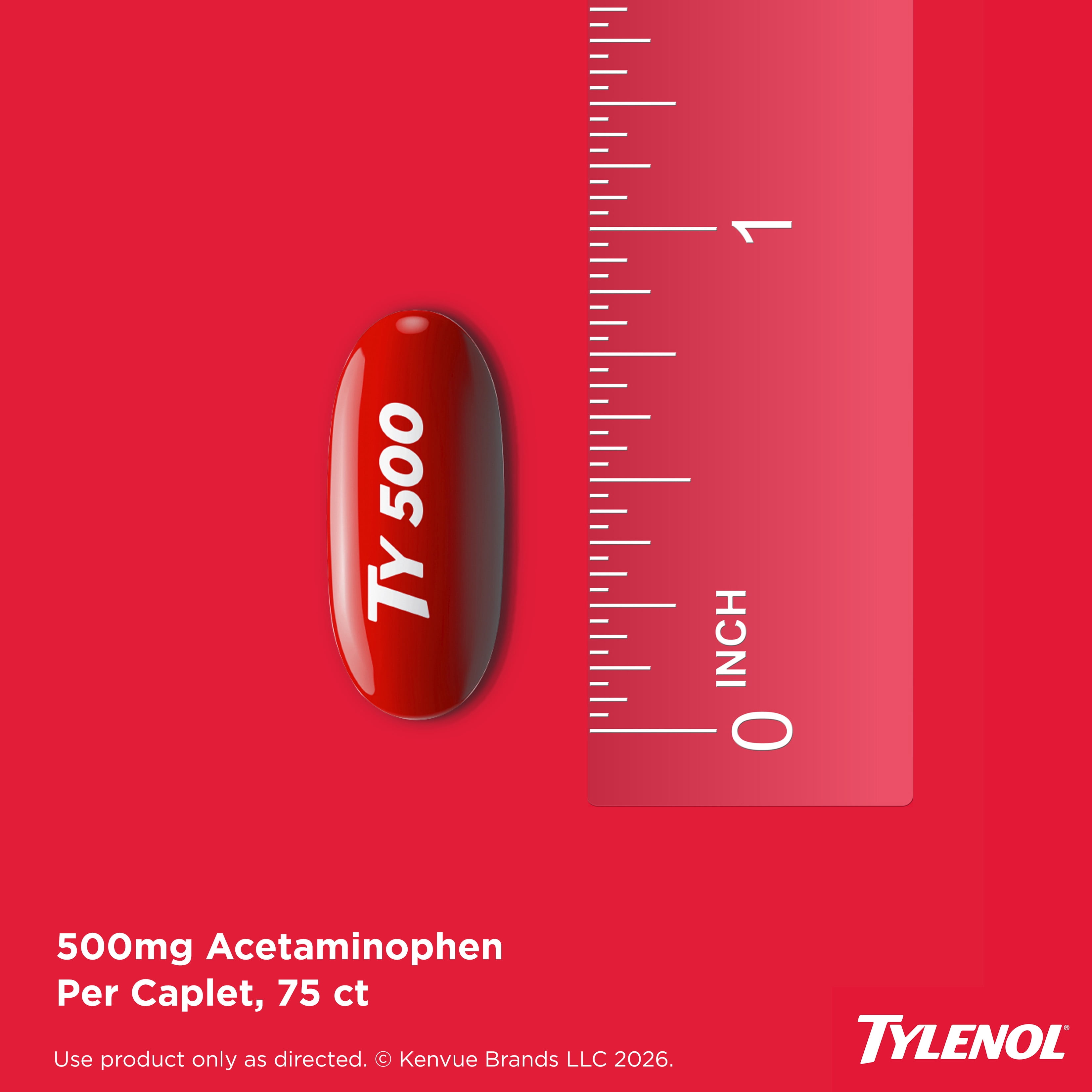 Tylenol Extra Strength Acetaminophen Liquid Gels, Fast, Strong Relief, Gentle on Stomach, 75 Count
