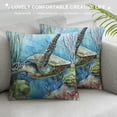 thumbnail image 3 of GOSMITH  Throw Pillow Cover Sea Turtle Ocean Theme Nautical Animal Underwater Marine Plants Seaweed Pattern Wildlife Decor Lumbar Pillow Case Cushion for Sofa Couch Bed, 3 of 5