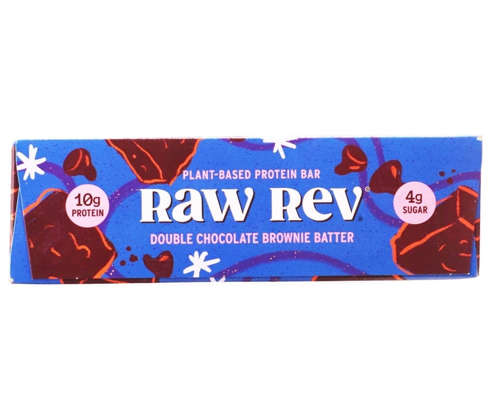 Raw Rev Glo Protein Bar Double Chocolate Brownie Batter, 12 Pack