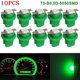 thumbnail image 1 of 10pcs T5-b8.5d-5050smd Led Smd Lampe Jauge De Vitesse De Voiture Dash Ampoule Tableau De Bord Instrument Lumière 12v Vert, 1 of 1