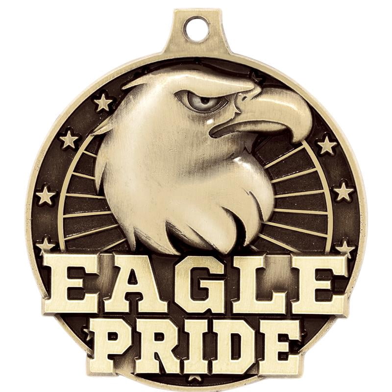 Eagle Pride Medals, 2" Gold Diecast Eagle Pride Medal Award 5 Pack