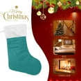 thumbnail image 4 of GZHJMY Plain Dark Teal Green Solid Color Christmas Stockings, Personalized Large Christmas Stocking, Cute Snowflake Stockings 18" for Xmas Decorations and Holiday Family Party Decor Xma, 4 of 7