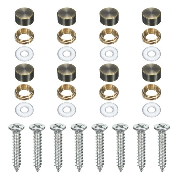 8 Pack Brass Decorative Screws with Caps, 10mm Mirror Screws Cover, Bronze