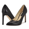 thumbnail image 2 of Zapato de tacón Nine West Tatiana negro de cuero con punta fina, ancho 10, 2 of 7