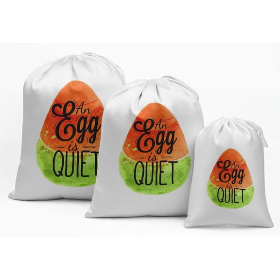 Darling Souvenir White An Egg Is Quiet Easter Party Supplies&nbsp;Drawstring Pouches&nbsp;Favor Bags 15 Pieces