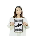 thumbnail image 3 of Surfer Crossing 8 Inch x 12 Inch Novelty Plastic Sign Watch For Boards Durable Weatherproof UV Protected Perfect for Beach Houses Garages Driveways Fun Gift for Surfers Beach Bums, 3 of 6
