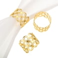 thumbnail image 4 of Anillos para Servilletas de Oro Uxcell, Soportes de Cobre Hueco con Patrón de Moneda para Cena, 12 Pcs, 4 of 6