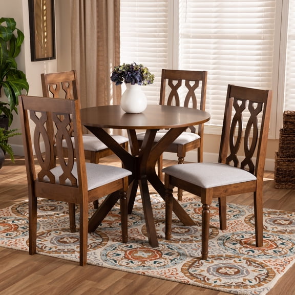 Baxton Studio Callie Modern Dining Set, Walnut